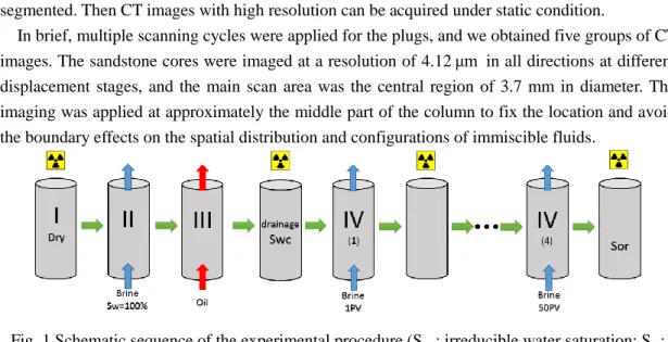 Fig. 1 Schematic sequence of the experimental procedure (S wc : irreducible water saturation; S or :  residual oil saturation) 