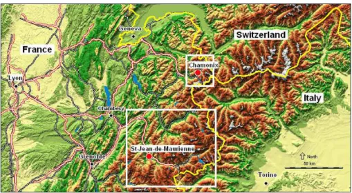 Fig. 1. Sampling areas in the French Alps.
