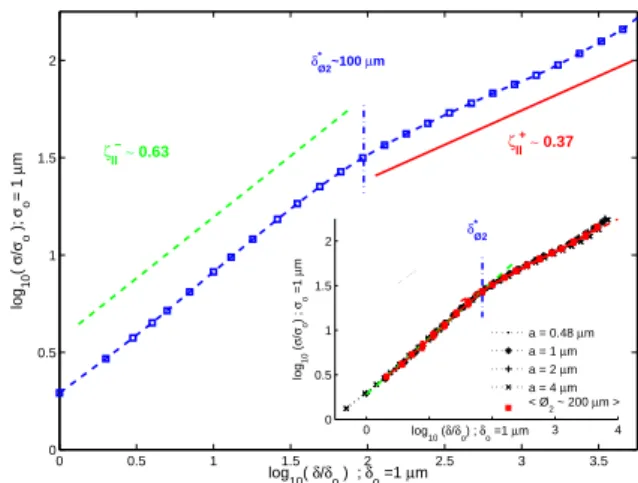 FIG. 2: Scaling behavior of the rms σ of the height fluctuations