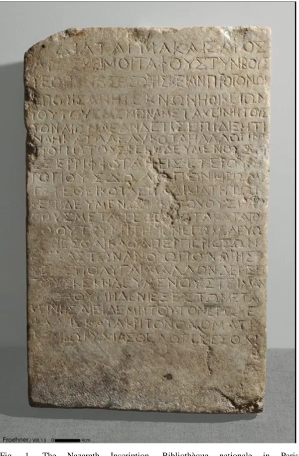 Fig.  1.  The  Nazareth  Inscription,  Bibliothèque  nationale  in  Paris,  France. 
