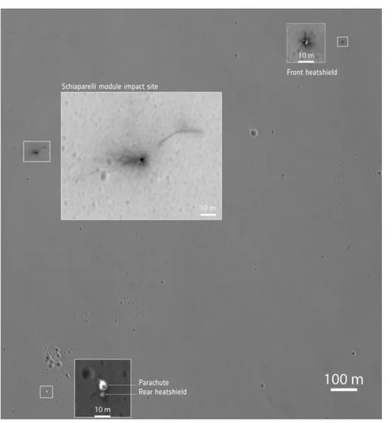 Fig. 9  ExoMars2016 Schiaparelli impact site on Mars as recorded by the NASA Mars 