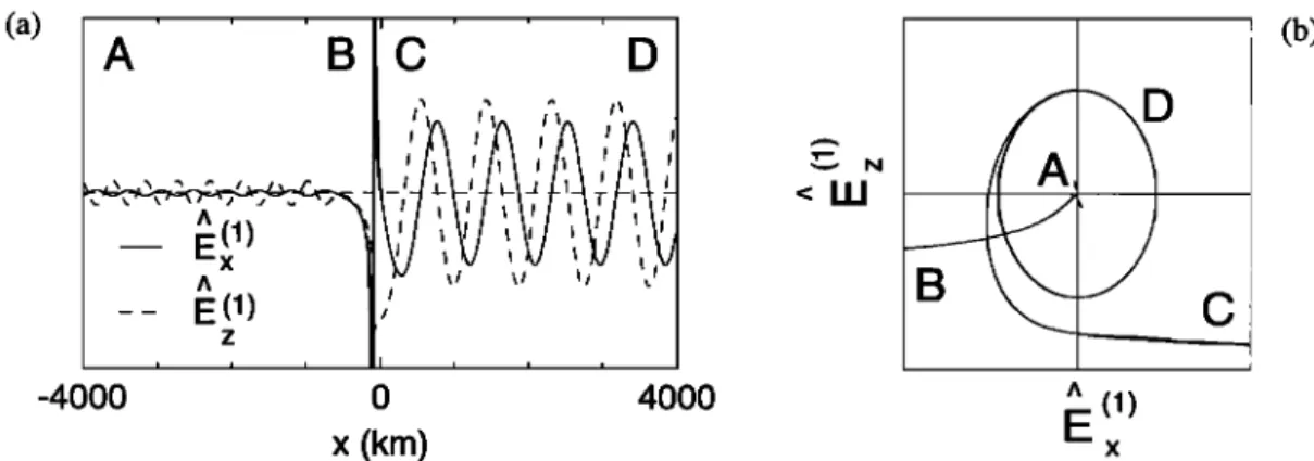 Figure 5.  Electric  field polarization  for the class  4 solution  of Figure  4.  (a) Plot of the electric  field 