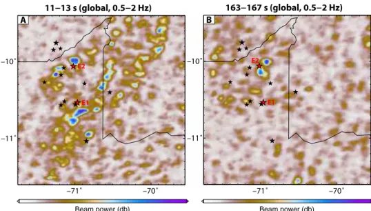 Fig. 3. Evidence for coseismic dynamic triggering by E1 and early small earthquake at the location of E2