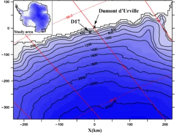Figure 1. Map of Adélie Land showing the location of Dumont d’Urville station and measurement site D17