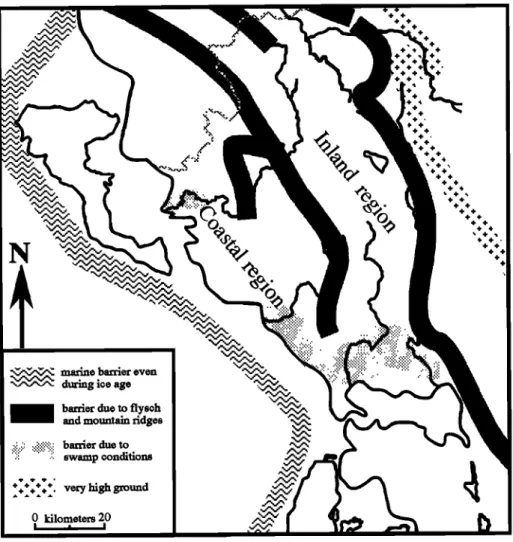 Figure 8.  Simplified physical barriers of the Epirus region. 