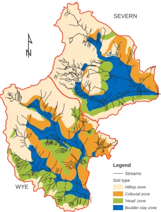 Fig. 3. Hydrological classification of the soils (after Bell, in prep.)