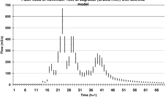 Fig. 10. Observed Flood Hydrograph at Lagrasse.