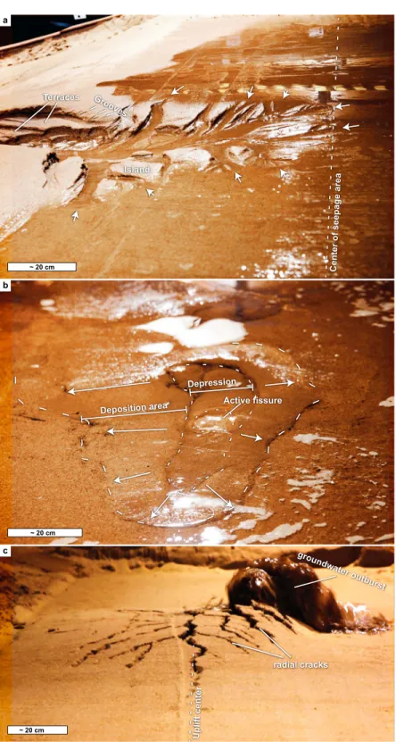 Figure 5. Close-up photo of source areas, photos are taken from close to the sediment surface