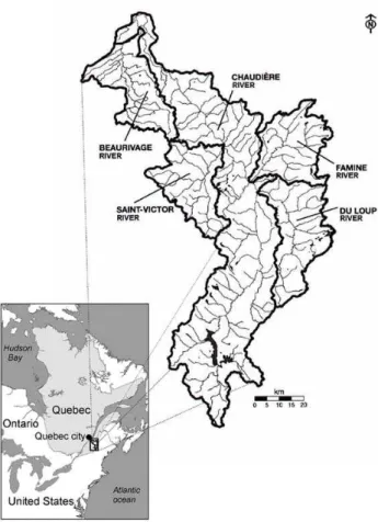 Fig. 3. Chaudi`ere River watershed.