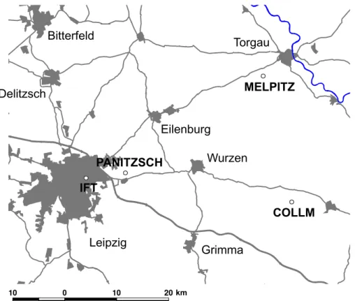 Fig. 1. Map of the measurement sites during SATURN.