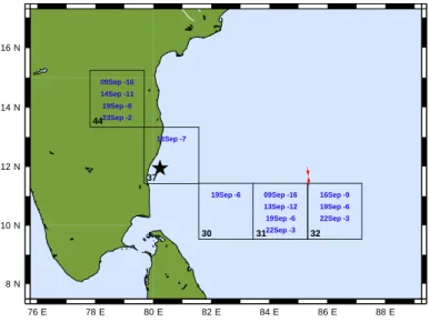 Fig. 8. Results for the Pondicherry earthquake of 25 September 2001.