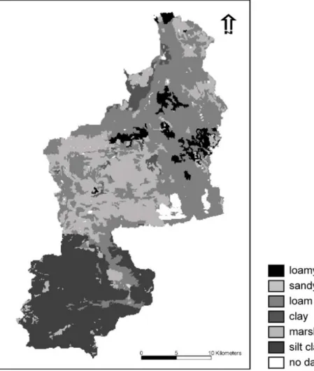 Figure 2: Soil character distribution of the Ammer River catchment.  EGUFig. 2.Soil character distribution of the Ammer River catchment.
