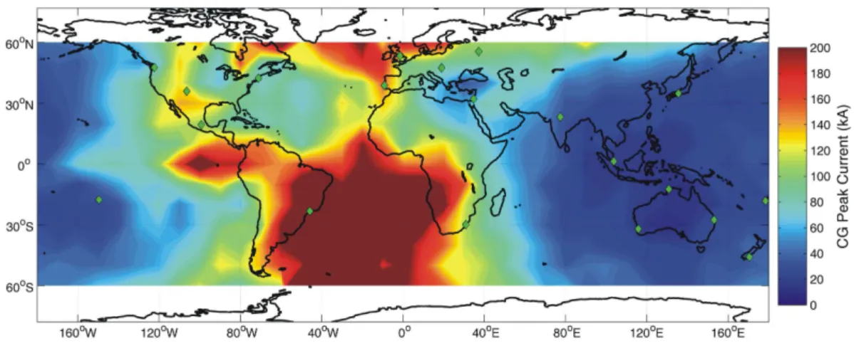 Fig. 11. Globally varying minimum CG return stroke peak current required for WWLLN detection