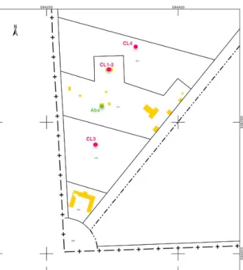 Figure 1. Plan of the Chambon-la-Forêt observatory site. Positions of the instruments used in this study are indicated