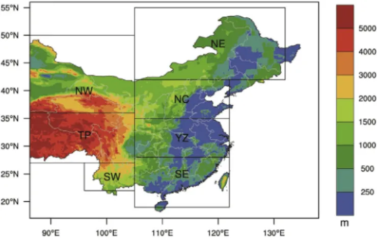 Fig. 1. Study areas and their topography.
