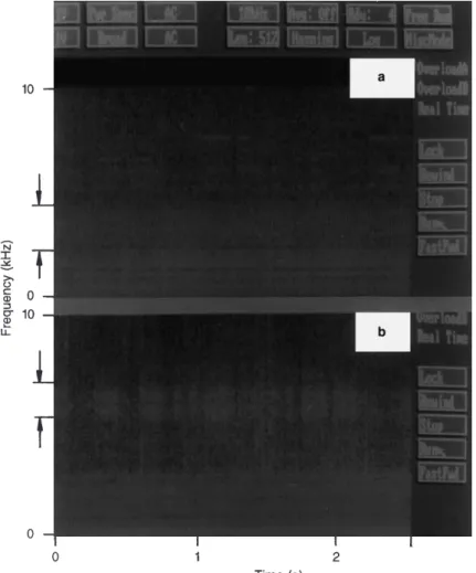 Fig. 1. a Spectrogram of ELF hiss recorded at Varanasi (date: 26:03:1992; time: 23 57 h);