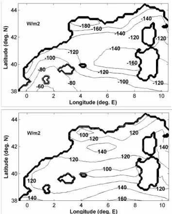 Fig. 1. The Northwestern Mediterranean Sea Model Domain and Bottom Topography based on the U.S