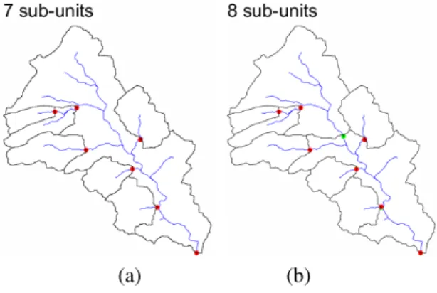 Figure 5: Isolated cells near to outlets. Left: Partition method at con- con-fluences