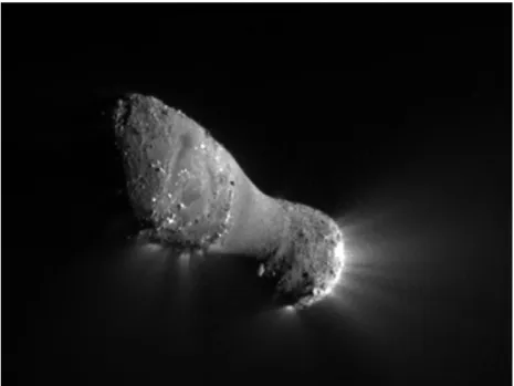 Figure 1.13: Photographie du noyau de la comète Hartley 2 par la sonde EPOXI, en Novembre 2010