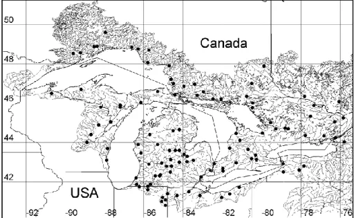 Fig. 5. Streamflow gauge network used for model calibration and validation.