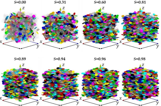 Figure  6.  Illustration  of  particle  aggregation  for  selected  simulated  packings