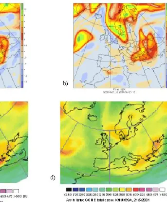 Fig. 2. Isentropic PV on the 325 K surface on 20 June 2001, 12:00 UTC (a) and on 21 June 2001, 12:00 UTC (b) based on the ECMWF global analysis data