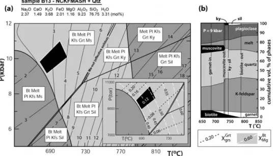 Figure 14. Micrograph of the studied orthogneiss indicat- indicat-ing the meltindicat-ing reaction; scale bar 500 mm