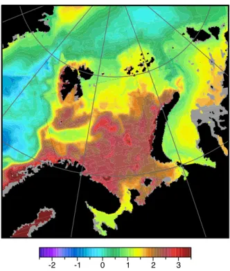 Fig. 10. Total available energy (J/kg) at a depth of 25.5 m (model level 5).