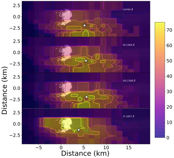 Figure 6. Emission maps created from Alice observations taken between 21:16 and 22:07 UTC on November 7 (observing block 2)