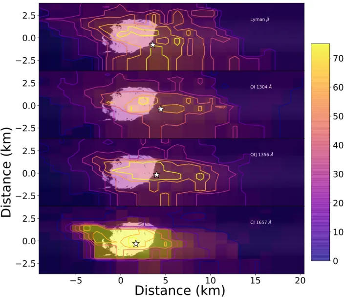 Figure 8. Emission maps created from Alice observations taken between 23:04 and 23:56 UTC on November 7 (observing block 4)