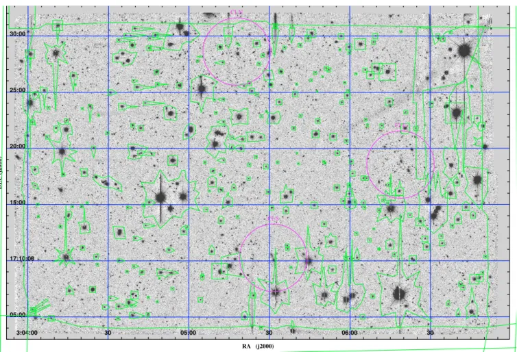 Fig. 4. R band image of the MS0302 + 17 supercluster field used for the light and mass analysis