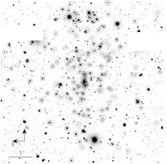 Figure 1. FORS1 R-band image of MS 1008. The image covers an area of ∼ 6.8 × 6.8 arcmin 2 around the cluster centre