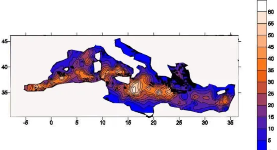 Fig. 2. Spatial distribution of historical XBT data in the MedAtlas data set (1994).