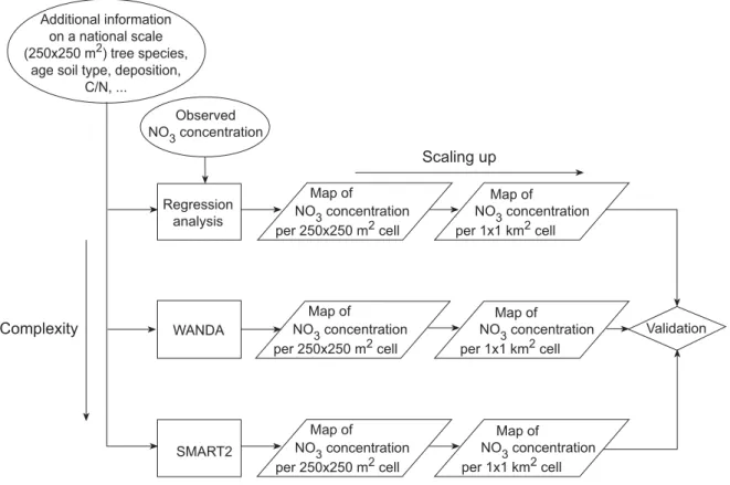 Fig. 1. Diagram showing the procedure of model validation and up-scaling