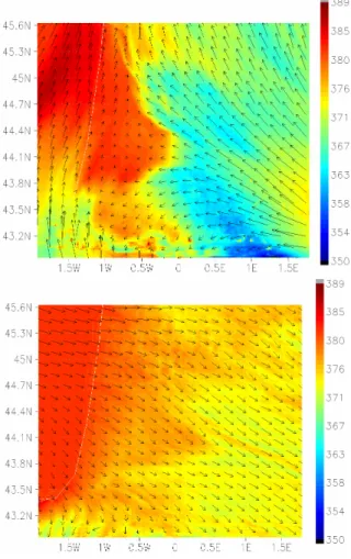 Fig. 2. CO 2 concentration in ppm and wind speed and direction at 250 m agl at 14:00 UTC, 27 May 2005 (a) and 6 June 2005 (b)