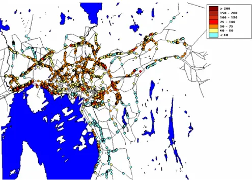 Figure 4: Example of hourly concentration distribution of PM 10  in the  selected “building points” (µg/m 3 )