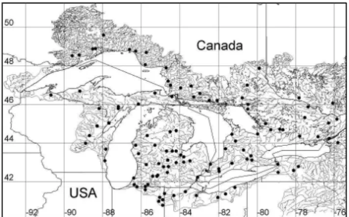 Fig. 5. Streamflow gauge network used for model calibration and validation.