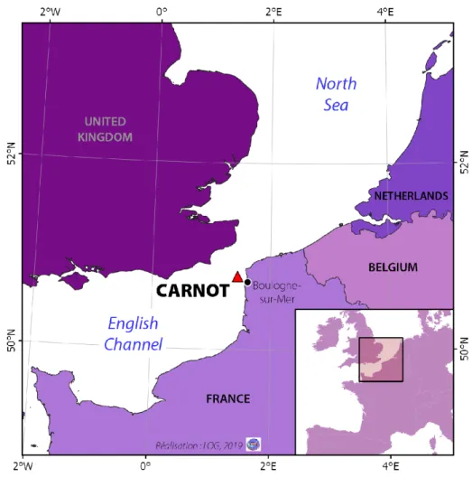 Fig.  1.  Location  of  the  MAREL  Carnot  automatic  device,  in  the  eastern  English  Channel  at  the  146 