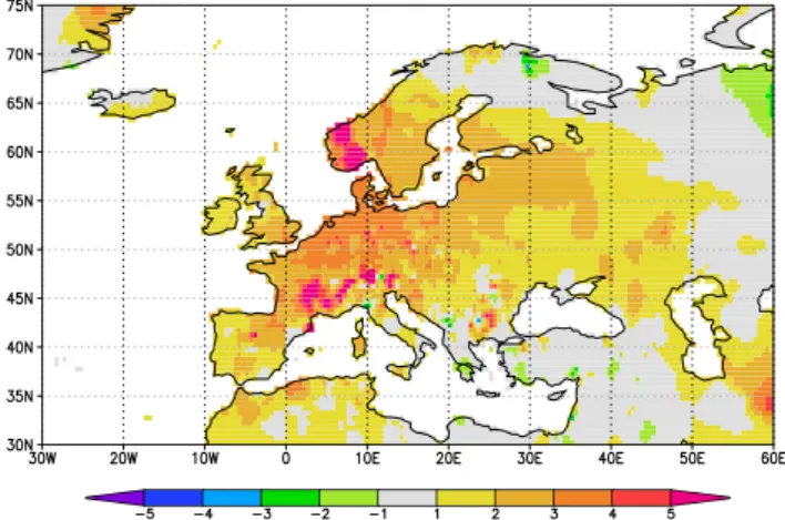 Fig. 1. Autumn 2-meter temperatures at De Bilt, the Netherlands with a 10-yr running mean (green) 1706–2006 (a, van Engelen and Nellestijn, 1996), 1901–2006 corrected for changes in the  ther-mometer hut, location and city effects (b, Verbeek, 2003).