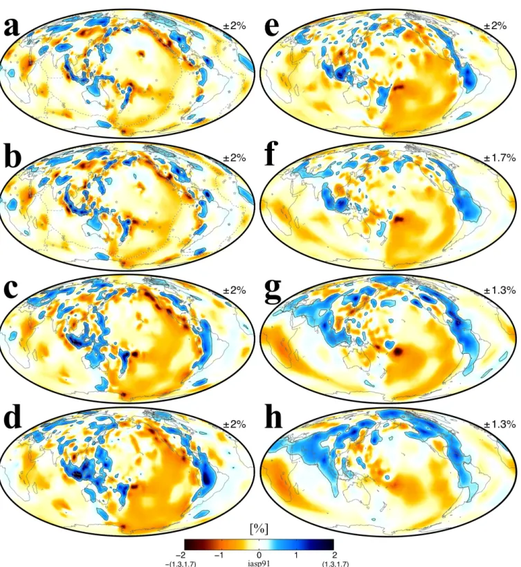 Figure 2. Global S-wave tomographic model ( m ˆ sola ) obtained from using the alternative SOLA formulation of the Backus-Gilbert method