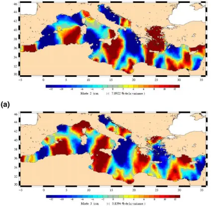 Fig. 6. EOF decomposition of the OSSE 250 signal (MOG2D signal sampled by altimetric measurement and mapped using the 250 km parameterisation for empirical correction of  inter-track bias