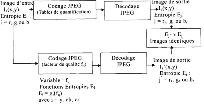 Figure 3.13: Modèle de choix du codeur JPEG basé sur l'entropie .