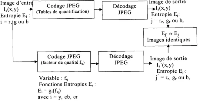 Figure 3.13: Modèle de choix du codeur JPEG basé sur l'entropie .