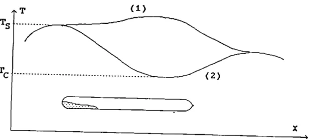 Figure 18 : Schéma des profils thermiques utilisés dans le cas du four multizone.