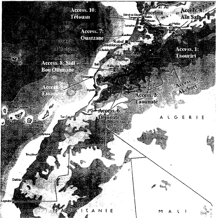 Figure Il. 1: Différentes localités marocaines où les accessions ont été collectées