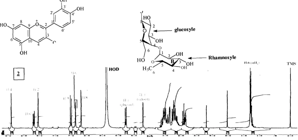 Figure 12. Spectres RMN) H du composé ~ isolé des fleurs de A. obesum
