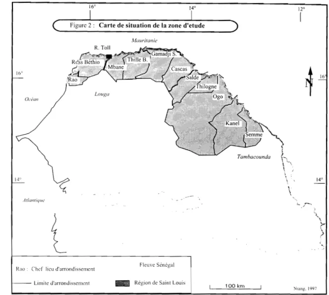 Figure 2:  Carte de situation de  la zone d'etude  Afaurifanie  O('ljoll  Lnllga  14'  Atlamiqill' 