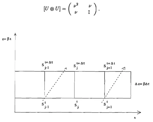Fig. 3.2: Exemple de tranche en dimension 2 d'espace-temps
