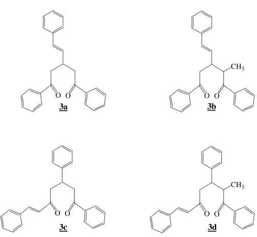 Figure 8 : Structures de δ-dicétones envisagées par addition de Michaël 