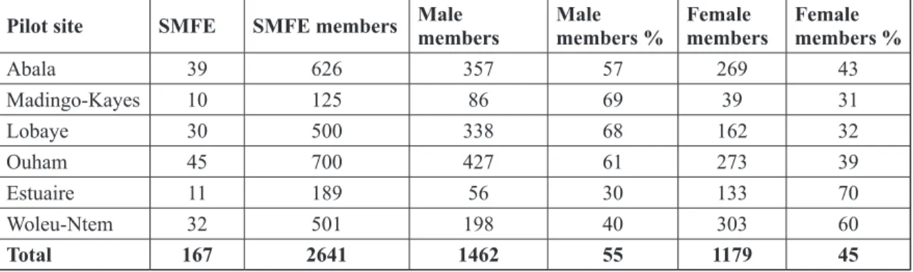 Table 1. Number of women trained in the MA&amp;D approach through ProjectGCP/RAF/441/GER